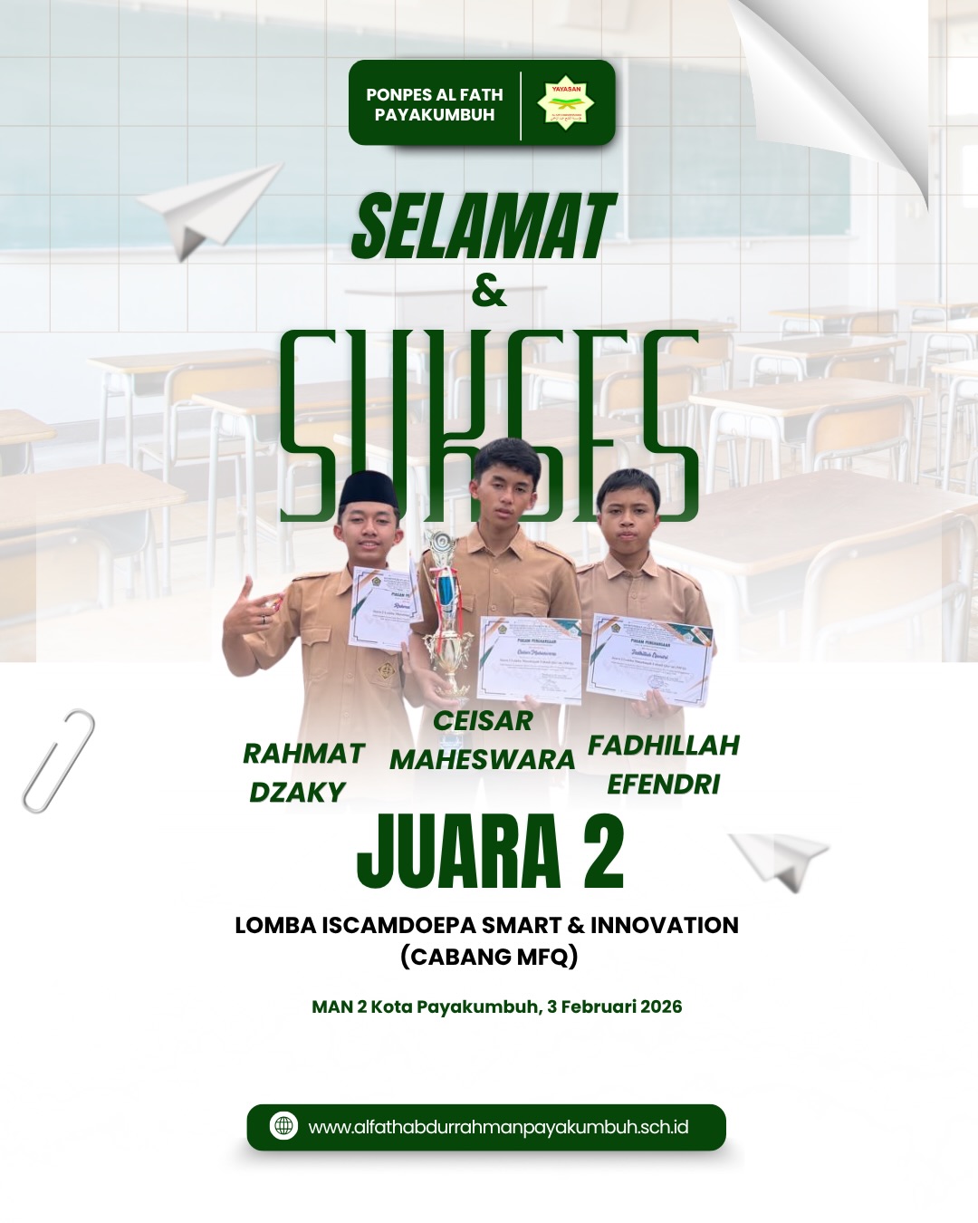 SELAMA & SUKSES JUARA LOMBA ISCAMDOEPA SMART & INNOVATION