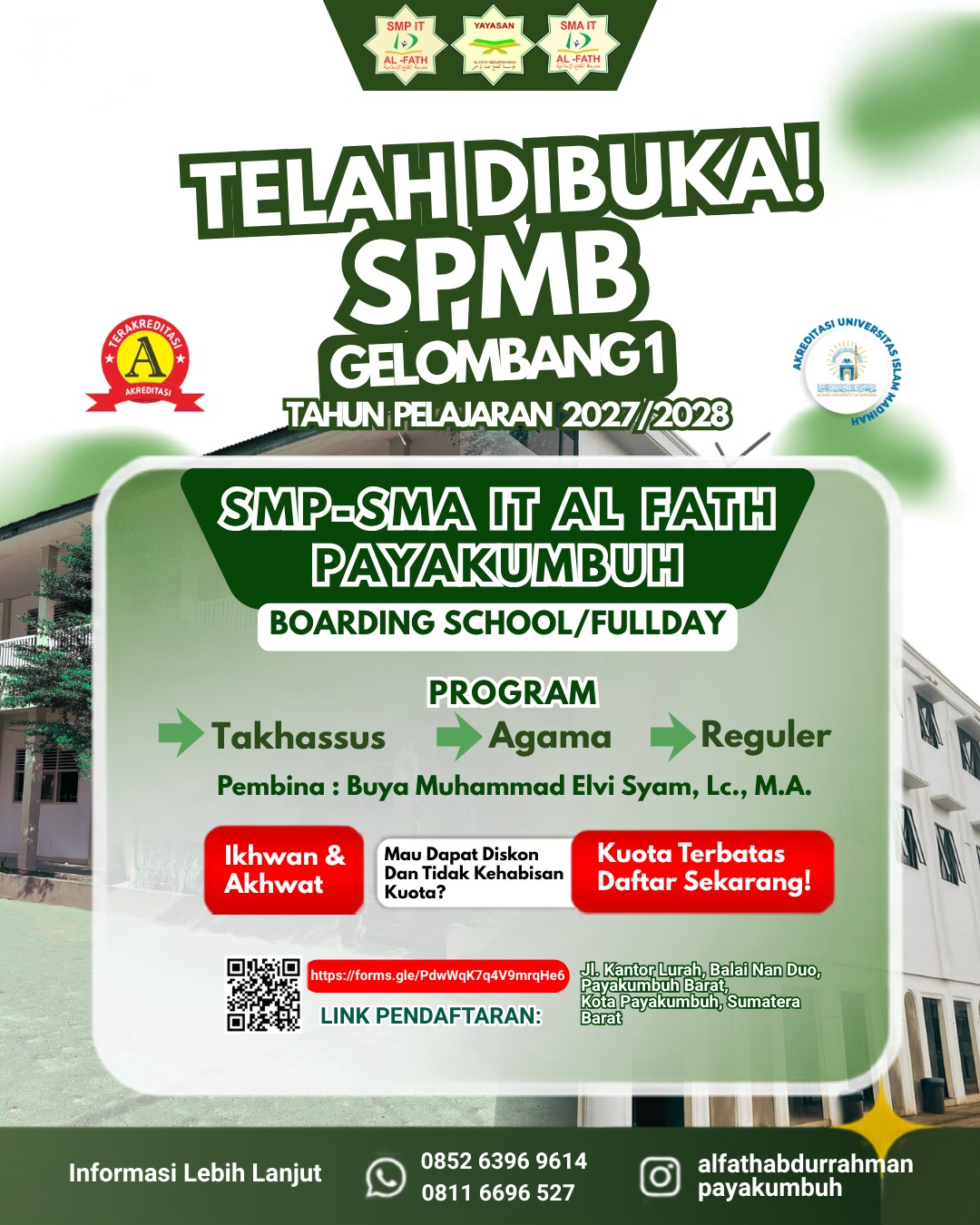TELAH DIBUKA! SPMB GELOMBANG 1 Tahun Pelajaran 2027/2028